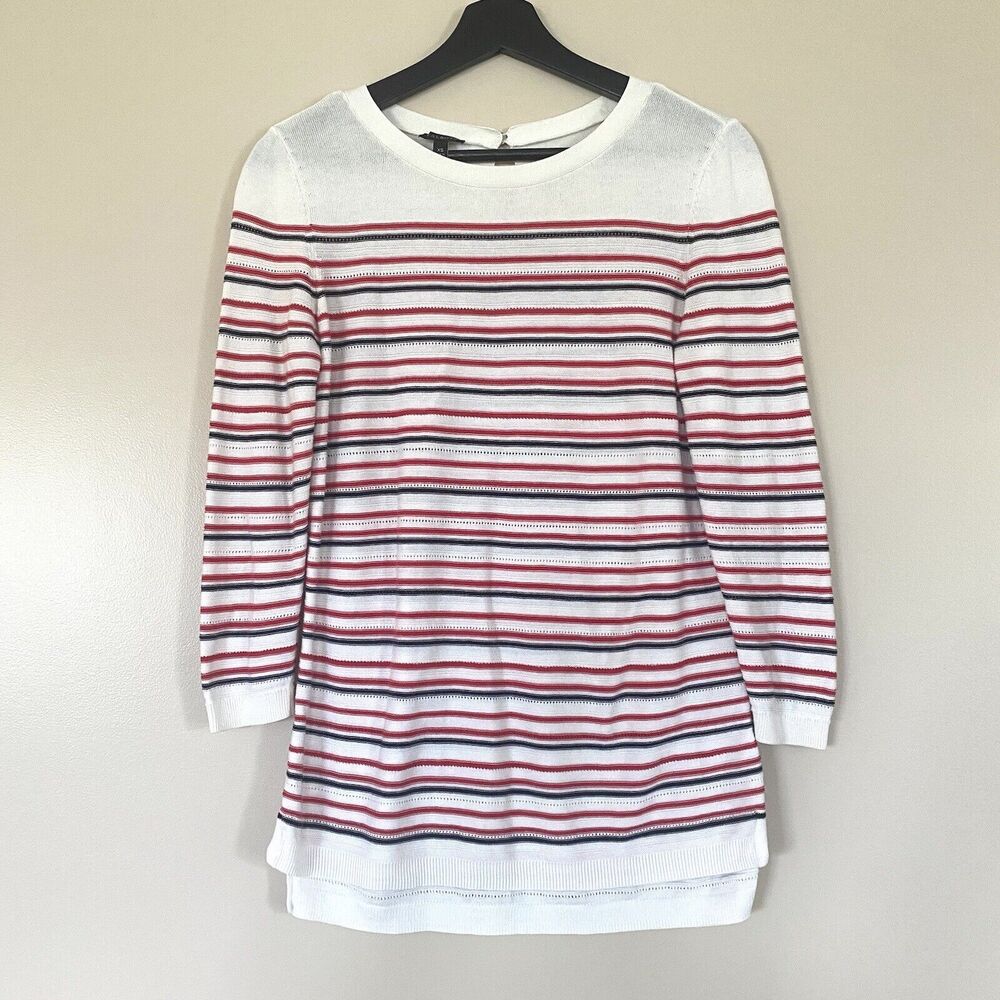 Talbots Striped 3/4 Sleeve Lightweight Casual Sweater Size XS